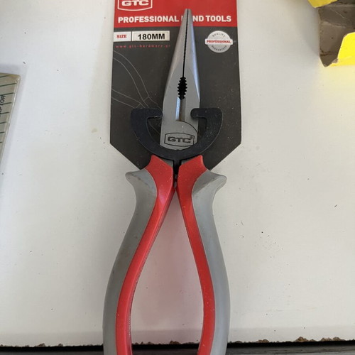 Needle Nose Pliers 180mm new with ergonomic non-slip handles