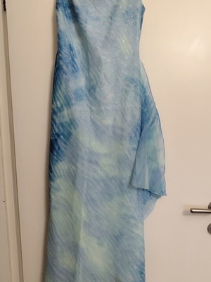 Maxi muslin dress Smaili’s Creations tie-dye blue turquoise like new