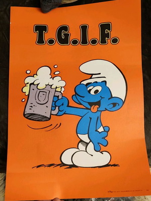 Smurfs vintage poster like new, 1981