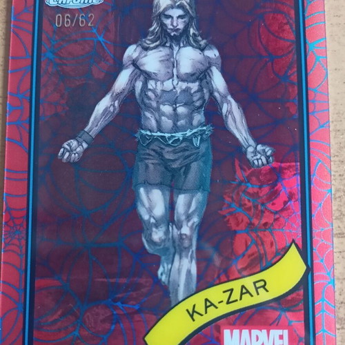Topps Chrome Marvel Ka-Zar No 84 Blue & Red Spider Web Refractor like new
