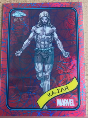 Topps Chrome Marvel Ka-Zar No 84 Blue & Red Spider Web Refractor like new