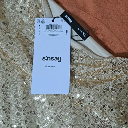 Sequin dress new, gold color, size XL, Sinsay
