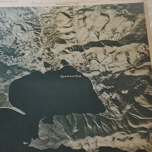 Γερμανικός χάρτης και αεροφωτογραφία Ηγουμενίτσας 31/01/1944 μεταχειρισμένο