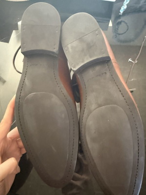 Zara Man Dark Brown Leather Cap-Toe Oxford Dress Shoes Size 43