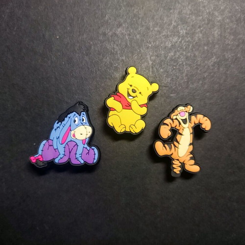 Winnie the Pooh, Tiger and Eeyore Crocs charms set brand new multicolor