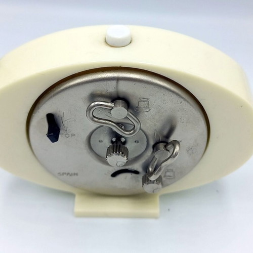 Vintage JAZ analog alarm clock tabletop like new, beige