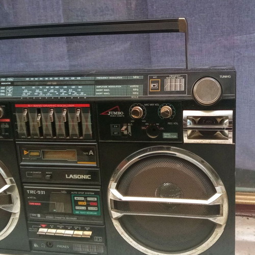 Lasonic TRC 931 Boombox from 1980s, used, radio works, cassette needs repair