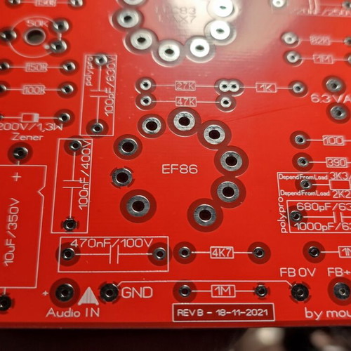 Tube Audio Mono Amplifier PCB 2xEL34 PP 35Wrms New