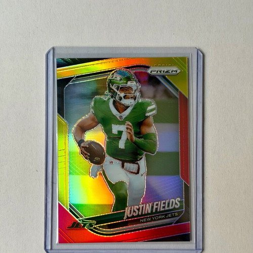 2025 Panini Prizm Red & Yellow #218 Justin Fields card new