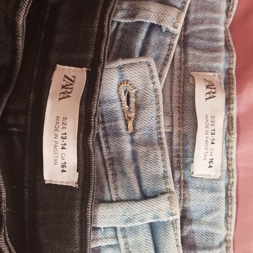 Zara girls' jeans 13-14 years like new, black and blue
