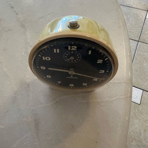 Junghans vintage alarm clock used, analog, tabletop