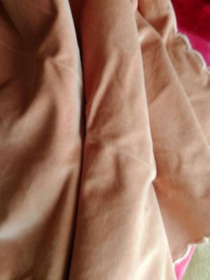 Velvet tablecloth salmon like new, square 1/80 side