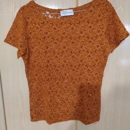 Lace blouse La Redoute Collections used, brown, sizes L XL