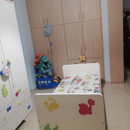 Two children's cribs convertible to beds with LaTeX mattresses
