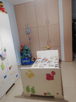 Two children's cribs convertible to beds with LaTeX mattresses