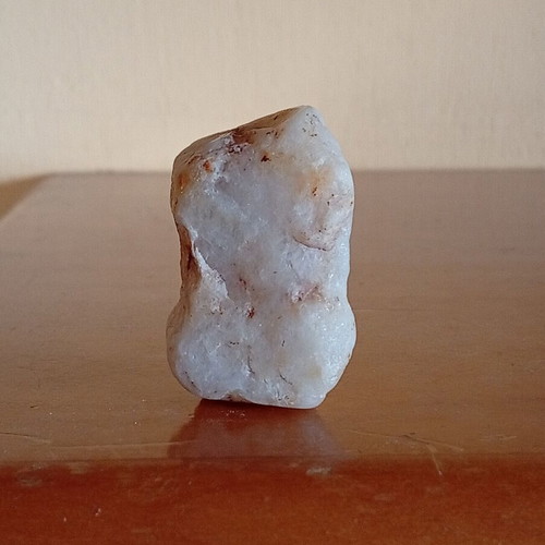 Raw white quartz crystal, semi-transparent