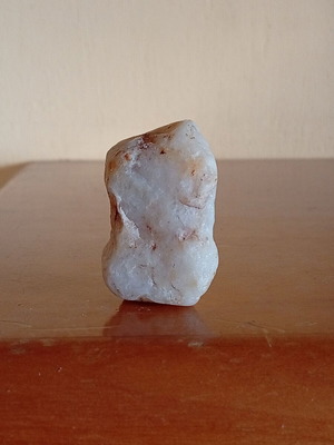 Raw white quartz crystal, semi-transparent
