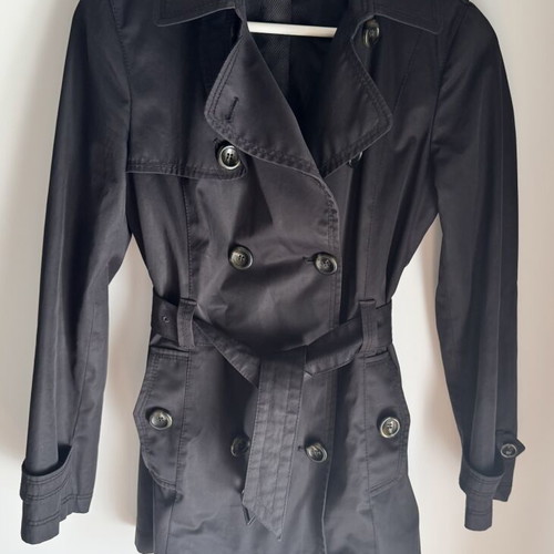 Massimo Dutti women's short trench coat size S like new, black
