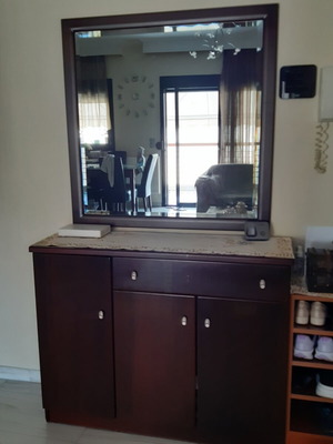 Entryway shoe cabinet with mirror like new