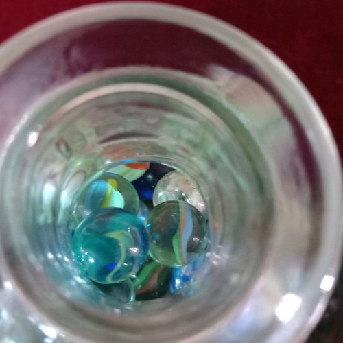 Glass marbles used, pack of 540, with decorative bottles