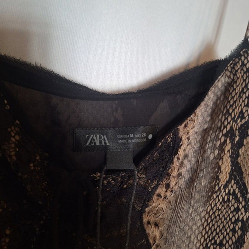 Zara top new, black and brown, size M