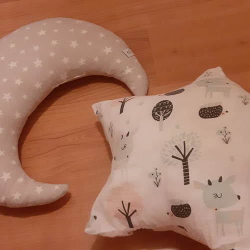 Children's pillows, star and moon shapes, I Am Unicorn