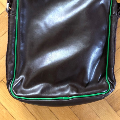 Energie bag used crossbody brown with green