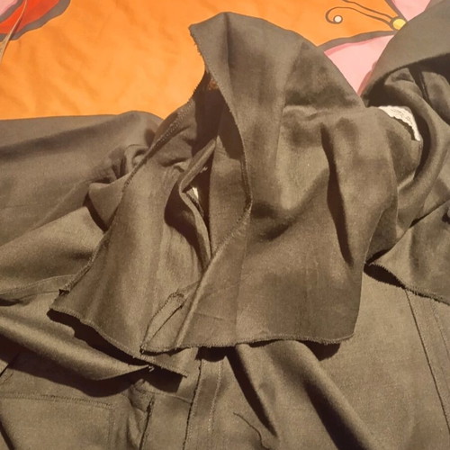 Women's linen jacket used, black, size 52, gold buttons