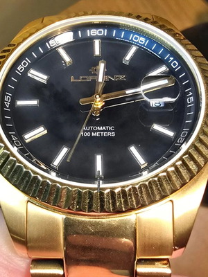 Lorenz Ginevra Acciaio 30164GG men's automatic gold-plated watch like new
