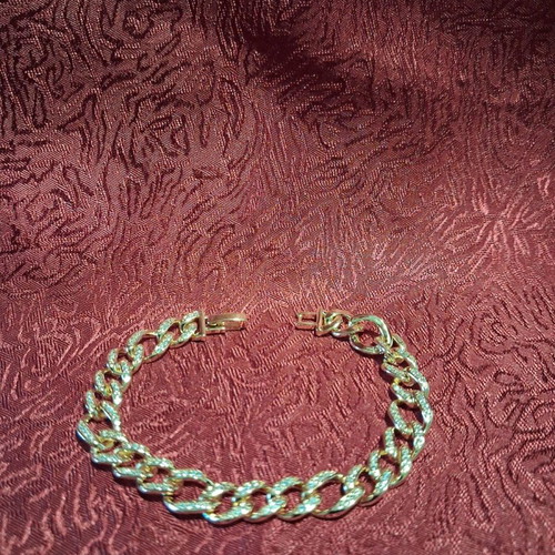 Bracelet chain with rhinestones new, gold color