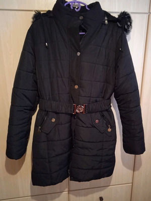Black jacket XL like new with lining and detachable hood