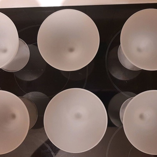 Sandblasted ice cream bowls set of 6 like new