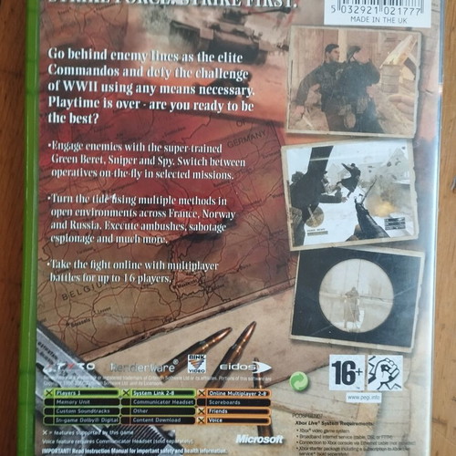 Xbox Commandos Strike Force game used, complete