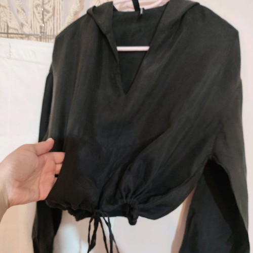 Leather pants and cropped top set Zara like new, black and white