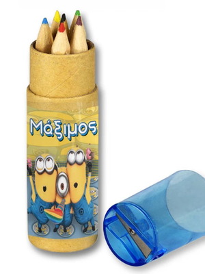 Minions colored pencils new, 10 pcs with name in kraft box