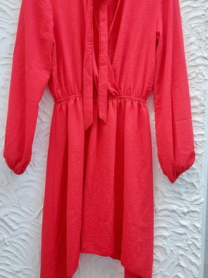 Red dress new with elastic waist, size small