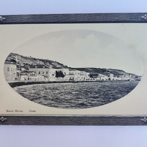 Old Zakynthos Strata Marina postcard used, 1910s