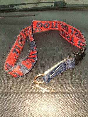 Nike key lanyard used, blue and red