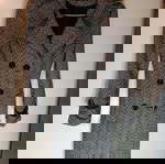  Κομψό παλτό σε μαύρο-γκρι herringbone pattern - Medium (unisex)