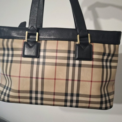 Vintage τσάντα Burberry χειρός ανακαινισμένη, μπεζ 37x23x14