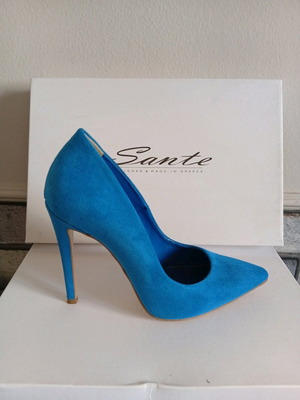 Sante leather pumps blue, like new, size 36