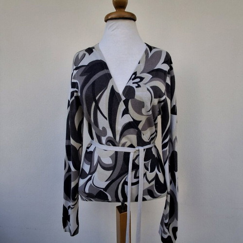 Pomodoro cardigan XL like new, white and grey
