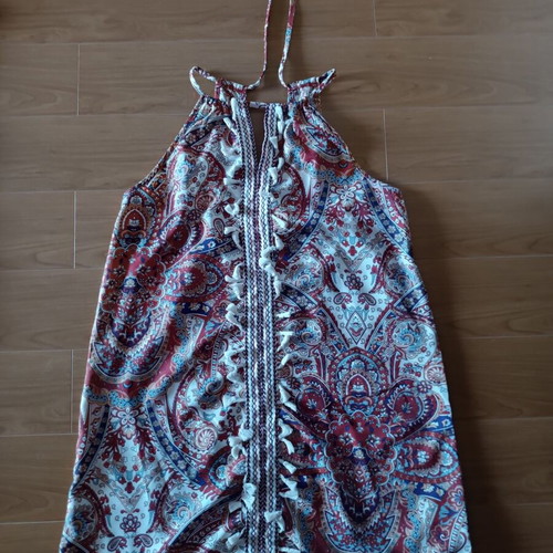 Boho short dress size large like new, multicolored
