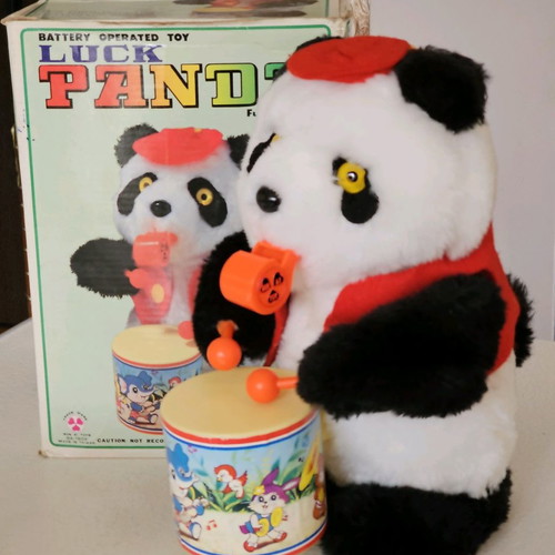 Panda toy used, collectible, 1980s, made in Taiwan