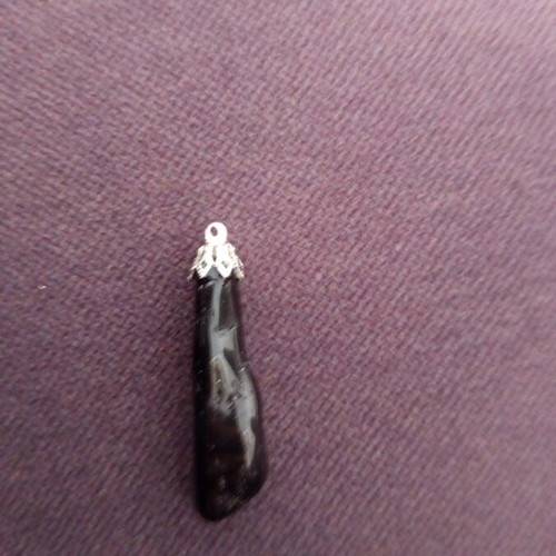 Black Tourmaline Natural Crystal Pendant