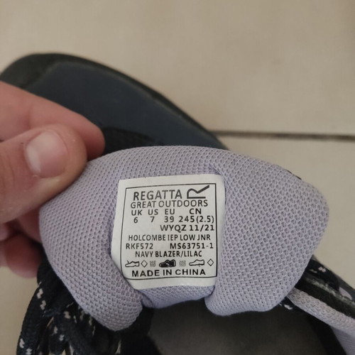 Regatta outdoors athletic shoes size 39 used, black and blue