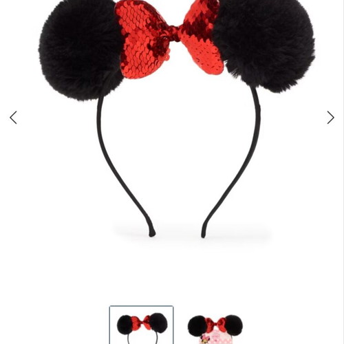 Disney Minnie Mouse ears headband, black and red