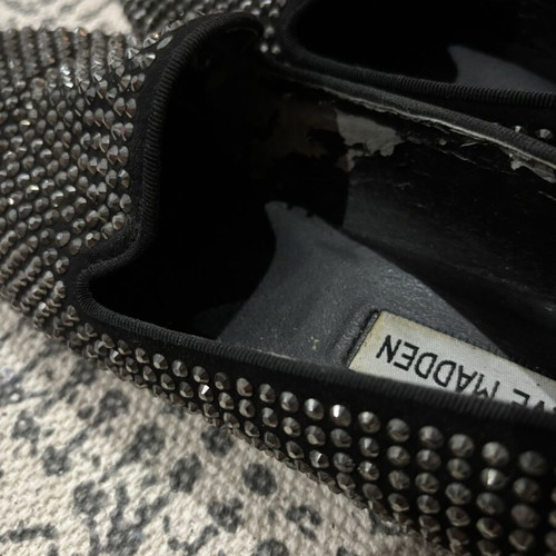 Steve Madden Caviarr Black Rhinestone Loafers, size 37