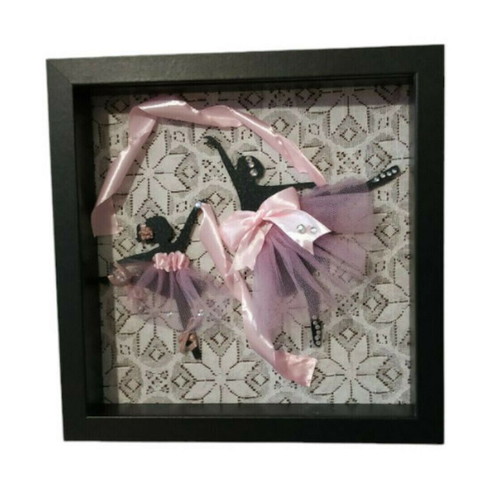 Dreamy Dance in Wooden Frame 25x25x5cm new