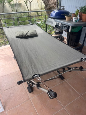 Hammock with stand used, quick assembly